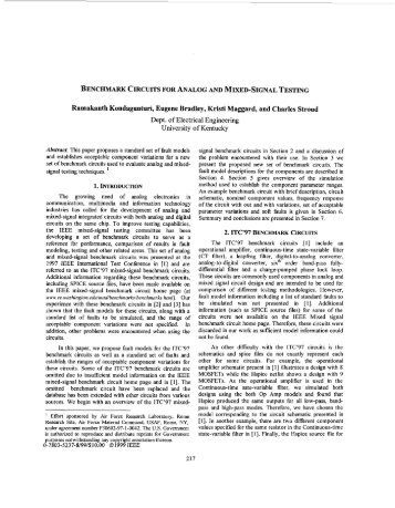 Benchmark circuits for analog and mixed-signal testing ...