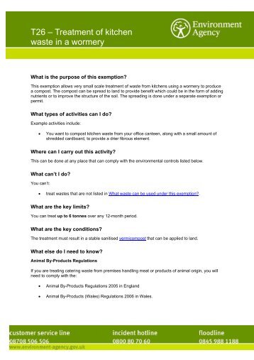 T26 – Treatment of kitchen waste in a wormery - Environment Agency