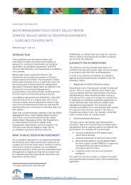 domestic ballast water accredition agreements - EPA Victoria