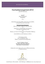 Hochzeitsarrangement 2012 - Hotel-Restaurant Erbprinz