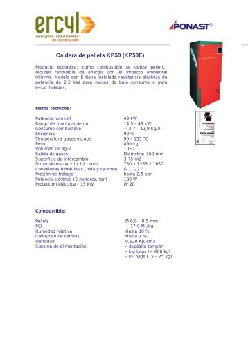 Caldera de pellets KP50 (KP50E) - Ercyl.com