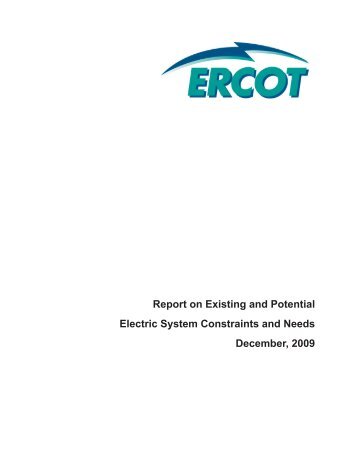 annual Electric System Constraints and Needs report - ERCOT.com