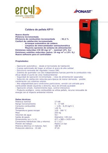 Caldera de pellets KP11 - Ercyl.com