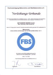 FBS-Zertifikate - Betonwerk Bieren