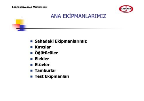 TEKNİK HİZMETLER VE YATIRIMLAR G.M.Y.LIĞI ARGE ... - Erdemir