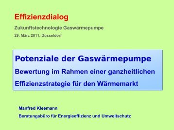 Vortrag Prof. Manfred Kleemann, Potenziale der ... - Erdgas