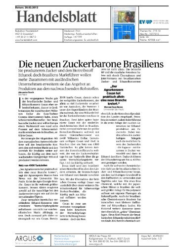 Die neuen Zuckerbarone Brasiliens