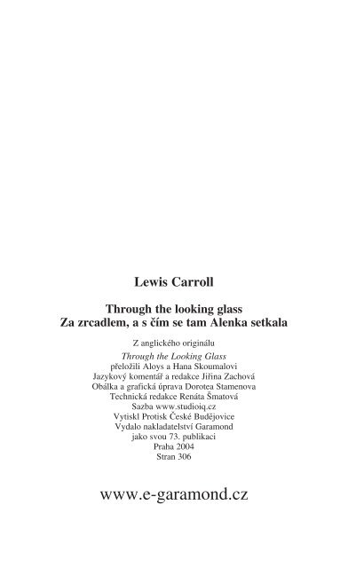 Za zrcadlem, a s čím se tam Alenka setkala - Trough the ... - eReading