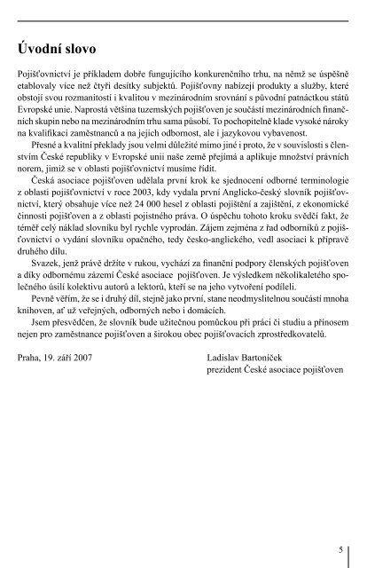 Česko-anglický slovník pojišťovnictví - eReading
