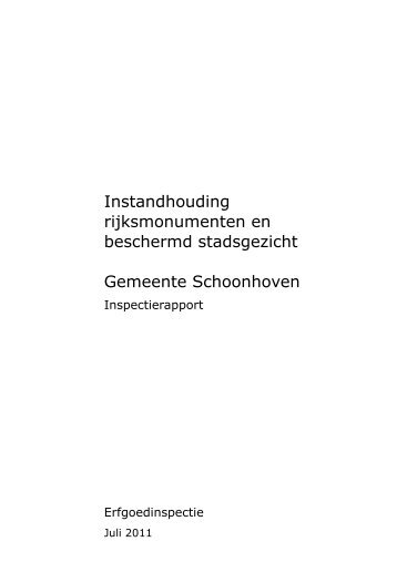 Rapport Instandhouding rijksmonumenten en beschermde stads- en ...