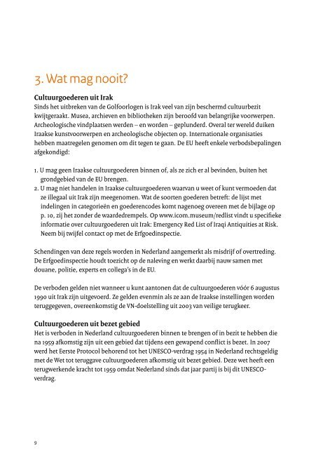 Brochure: Invoer en uitvoer van cultuurgoederen - Erfgoedinspectie