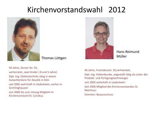 Kirchenvorstandswahl 2012 - erftmuendung.de