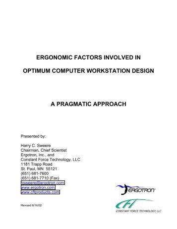 ergonomic factors involved in good workstation design - Ergotron