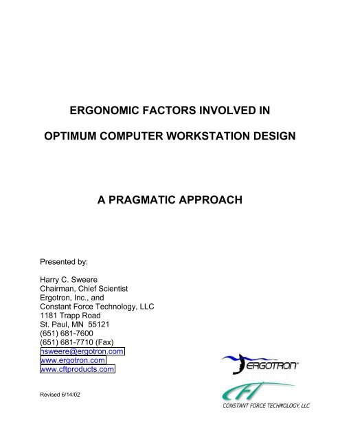 ergonomic factors involved in good workstation design - Ergotron