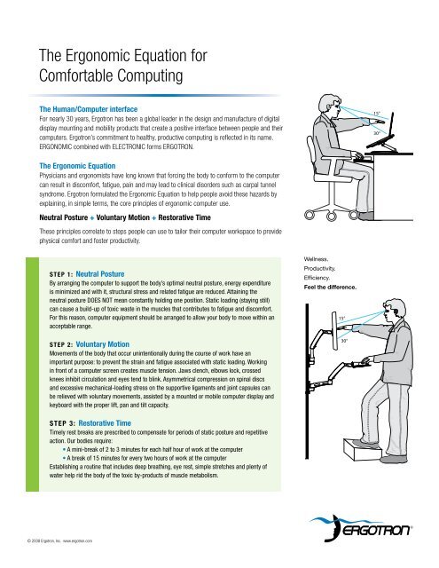 The Ergonomic Equation For Comfortable Computing Ergotron