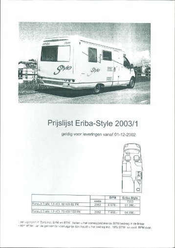 2003 Eriba-Style 576 prijslijst.pdf - ERIBA-HYMER Nederland