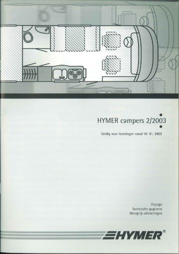 2003 Hymer camperprogramma prijslijst - ERIBA-HYMER Nederland