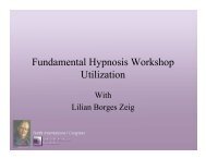 Fundamental Hypnosis Workshop Utilization - The Eleventh ...