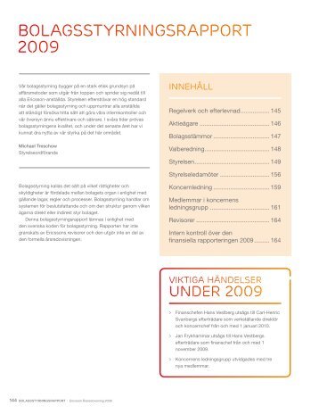 Bolagsstyrningsrapport 2009 - Ericsson