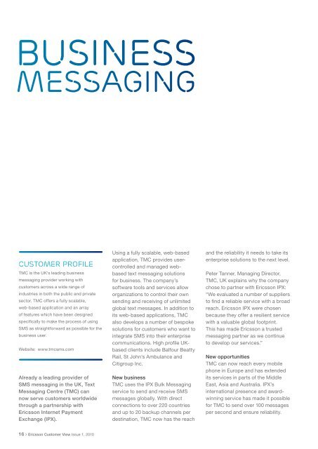 Customer View Issue 1, 2010 - Ericsson