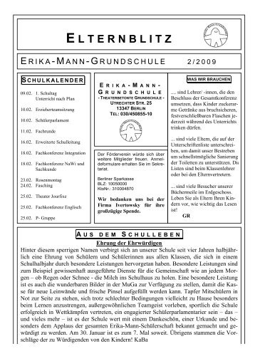 E LTERNBLITZ - Erika-Mann-Grundschule