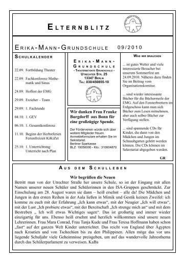 Elternblitz September 2010 - Erika-Mann-Grundschule