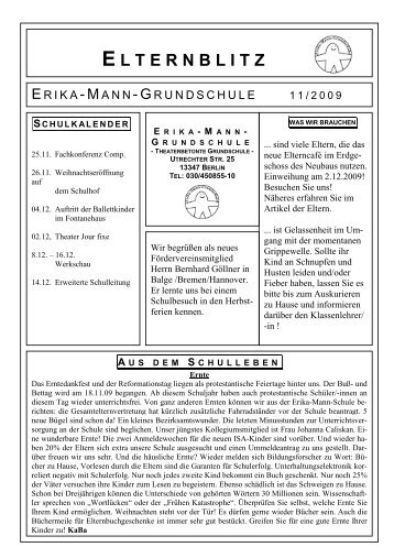 Elternblitz November 2009 - Erika-Mann-Grundschule