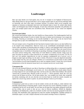 Leadtrompet - Erik Veldkamp