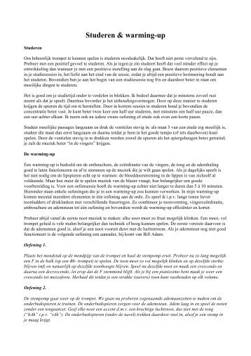 Studeren & warming-up - Erik Veldkamp