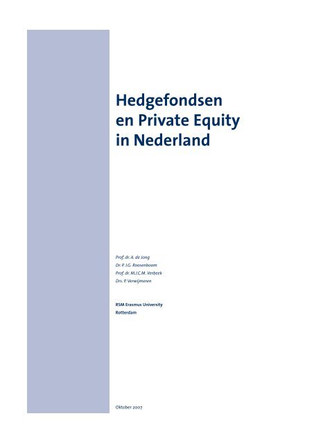 Hedgefondsen en Private Equity in Nederland - Rijksoverheid.nl