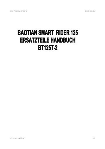 (SMART RIDER 125) BT125T-2 spare parts catalogue