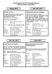 Kursprogramm 2013 / 2014 - Eriswil