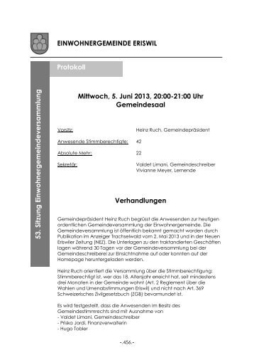 Protokoll GV 05.06.2013 - Eriswil