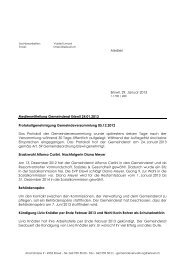 Medienmitteilung Gemeinderat Eriswil 24.01.2013