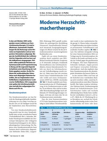 Moderne Herzschrittmachertherapie - Erkan Arslan