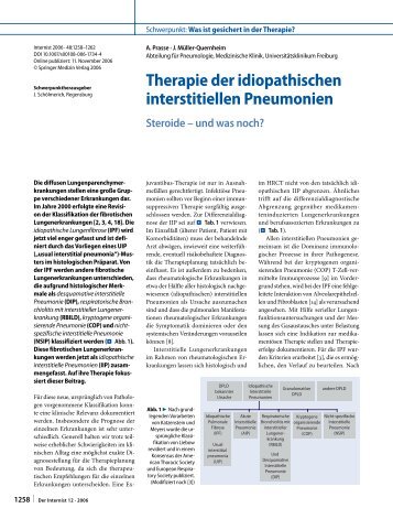 Therapie der idiopathischen interstitiellen Pneumonien - Springer
