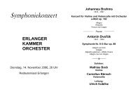 Programmheft - Erlanger Kammerorchester