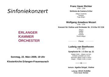 Programmheft - Erlanger Kammerorchester