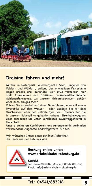 Flyer 2013 - der Erlebnisbahn Ratzeburg