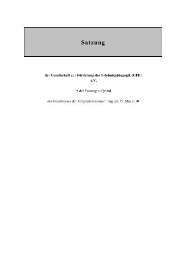 Zur Satzung (PDF 57KB) - Erlebnistage