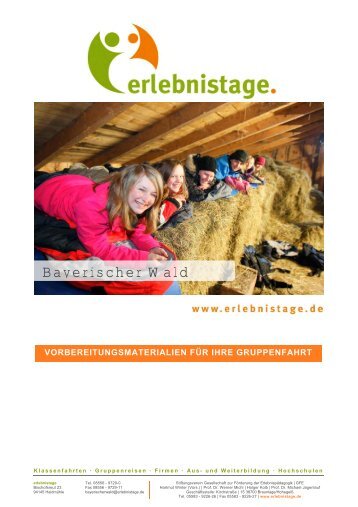 Vorbereitungsmaterialien erlebnistage Bayerischer Wald