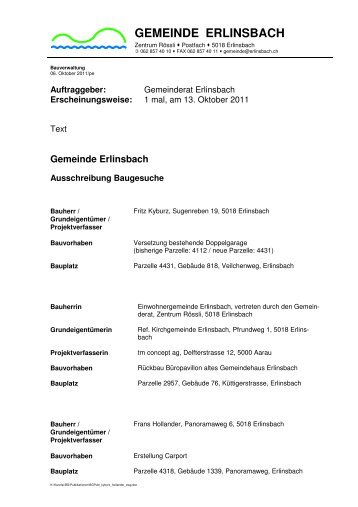 GEMEINDE ERLINSBACH - Erlinsbach AG