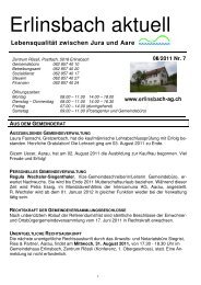 Erlinsbach aktuell 08/2011 [PDF, 815 KB] - Erlinsbach AG