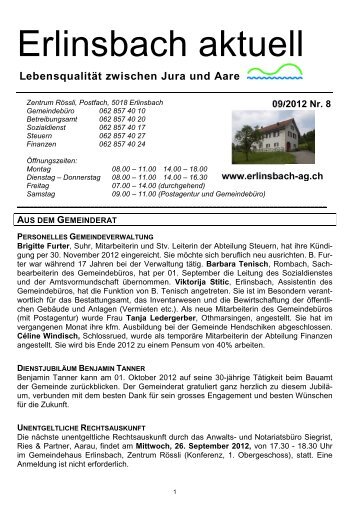 Erlinsbach aktuell 09/2012 [PDF, 403 KB] - Erlinsbach AG