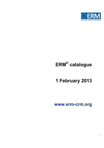 ERM catalogue 1 February 2013 - European Reference Materials
