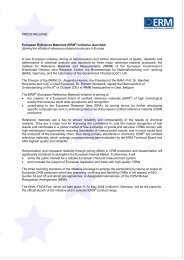 PRESS RELEASE European Reference Materials (ERM®) Initiative ...