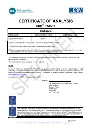 CERTIFICATE OF ANALYSIS - European Reference Materials