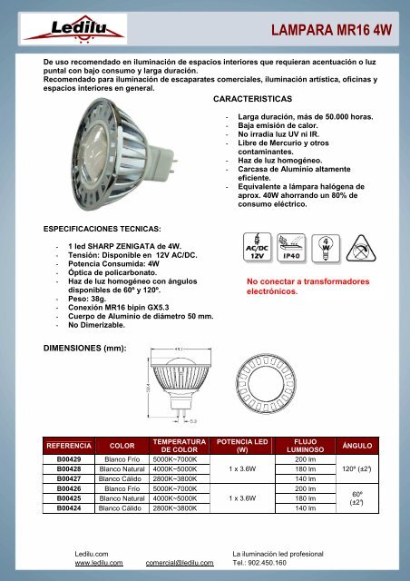 6 x STATUS bombillas hal/ógenas 50 W GU10 intensidad regulable Reflector GU 10 bombillas de 36/° /ángulo del haz de luz conectado a la corriente el/éctrica 240 V