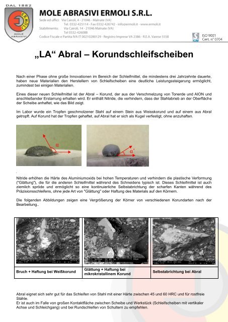 „LA“ Abral – Korundschleifscheiben