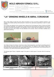 LA grinding wheels in Abral corunduml - Mole Abrasivi Ermoli